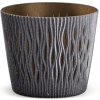PROSPERPLAST Kvetináč SANDY ROUND ECO WOOD antracit Veľkosť: 12,8 cm