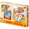 Papírové puzzle 2-5 dílků zvířátka