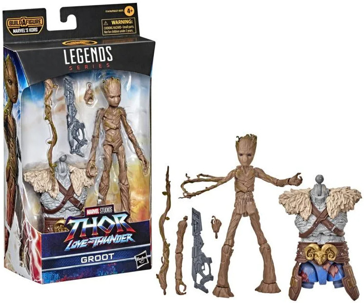 Hasbro Thor Love and Thunder Marvel Legends Series akční Marvel\'s Korg BAF #6 Groot 15 cm