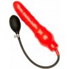 M&K Stretch Pump No. 4, červené latexové nafukovacie dildo 22 x 5 cm