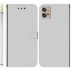 Peňaženkové 3D puzdro IMITATED na Motorola Moto G32 - Strieborná