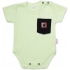 Baby Nellys Bavlnené rebrované body s kapsičkou, kr. rukáv, Summer Boy, zelené, veľ.62, 62 (2-3m)