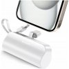 Powerbank 5000mAh 10.5W Malý VRECKOVÝ Power Bank USB-C + Lightning Biely