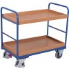 Variofit Policový vozík, 2 police s ohranením, Variofit, ložná plocha 116 x 75 cm, do 250 kg, modrá/antracit Farba: modrá RAL5010