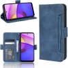 Peňaženkové kožené puzdro Skin Feel Calf Pattern na Motorola Moto E20 / E30 / E40 - Modrá