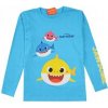 EplusM Chlapčenské tričko s dlhým rukávom Baby Shark modrá