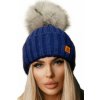 Fashionweek Dámska zimná čiapka s brmbolcom flísová podšívka JENOT WOOLK RITA Farba: Modrá, Veľkosť: Universal