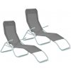 Aga 2 x Záhradné lehátko SIESTA Sivé