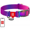 Waudog gradient nylon dog collar with QR code, purple , size XL