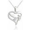 MINET Strieborný náhrdelník Anjel so zirkónom (Ag 925/1000, 3,15 g)