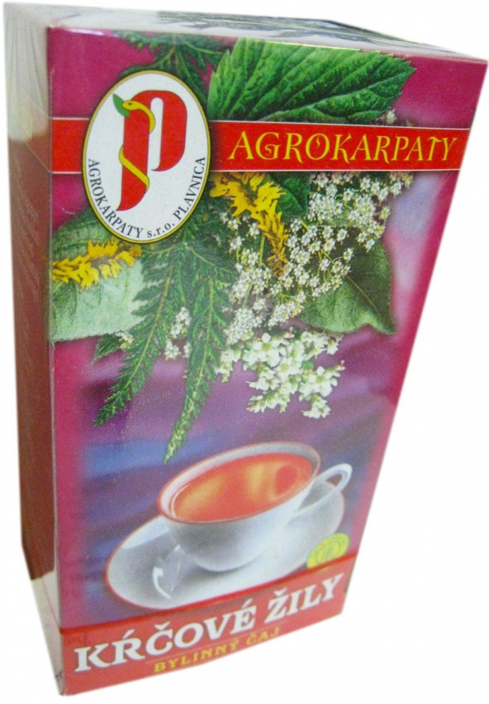 Agrokarpaty KŔČOVÉ ŽILY bylinný čaj čistý prírodný produkt 20 x 2 g