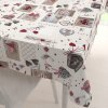 Biante Dekoračný obdĺžnikový obrus Porto PRT-015 Vínovo-sivé srdiečka na krémovom 80x120 cm