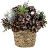 Ikebana MagicHome prírodná so zelenými guľami 19x19 cm