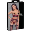 Cottelli Bondage - Matný čipkový set podprseniek (červený) - L