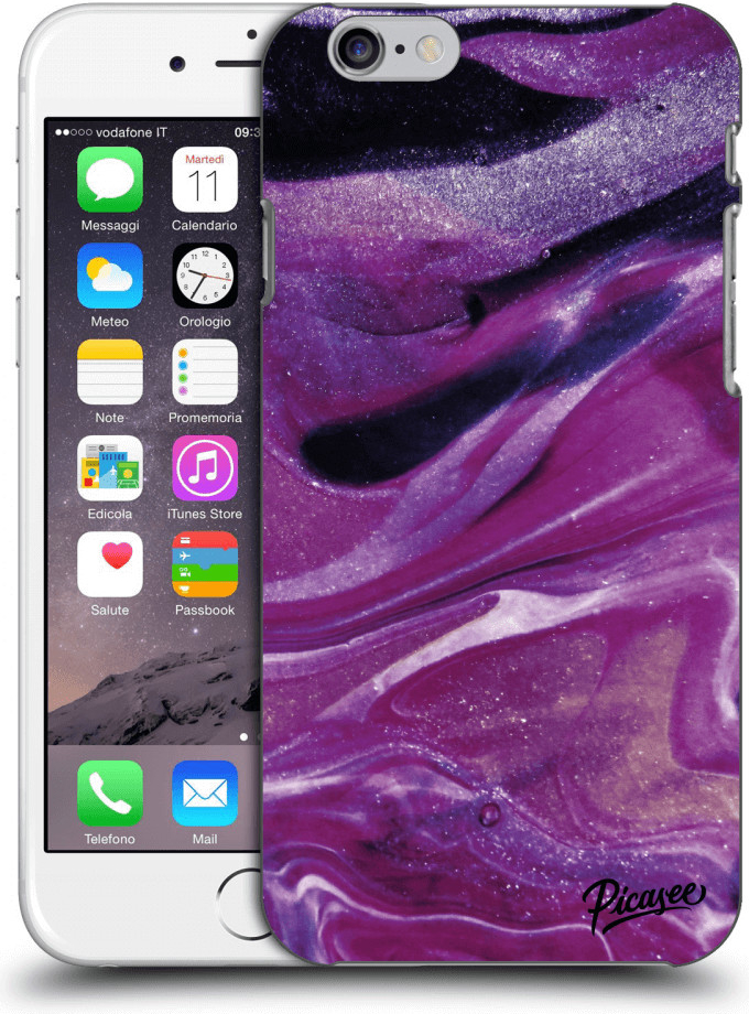 Picasee silikónové Apple iPhone 6/6S - Purple glitter čierne