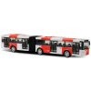 RAPPA Kovový kĺbový autobus DPP - PID Praha červený, 18 cm