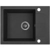 Kuchinox Shire, 1-komorový granitový drez s krátkym odkvapkávačom 570x440x185 mm, čierna, LAV-SBS_713Y