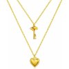 Dvojitá retiazka s príveskom Heart & Key (18K pozlátená oceľ)