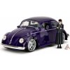 Autíčko Volkswagen Beetle Hollywood Rides Jada kovové s otvárateľnými dverami a figúrkou Wednesday 1:24