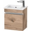 Duravit Sivida skrinka 40x28.7x44.3 cm závesná kúpeľňová skrinka pod umývadlo dub-chrómová SV4642R10550000