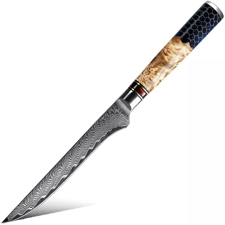 IZMAEL Damaškový kuchynský nôž Honeycomb Boning 14.3 cm