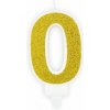 Sviečka narodeninová 7 cm číslica „0 zlatá 5902230748200