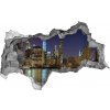 Fototapeta diera na stenu 3D Manhattan v noci 95x73 cm