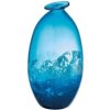 Vysoká modrá sklenená váza Ocean 19x35 cm