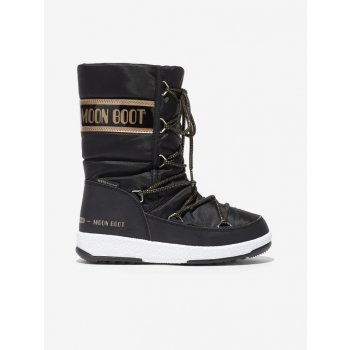 Moon Boot quilted wp jr girl black copper