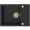Sink Quality Sink55, kuchynský granitový drez 620x460x215 mm + zlatý sifón, grafitová, SKQ-SINK.G.1KKO.XG