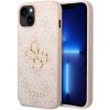 Guess PU 4G Metal Logo Zadní Kryt pro iPhone 15 Pink GUHCP15S4GMGPI