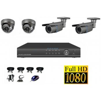 EONBOOM 8CH 1080p AHD DVR kamerový set CCTV - DVR s LAN a 2 + 2 + bullet  AHD IR kamery, 2.8-12mm, vr. príslušenstva, s kabelážou, 1920x1080px / CH,  CZ menu, P2P, HDMI, 2MPx od 330 € - Heureka.sk