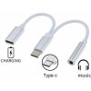 PremiumCord USB-C na audio konektor jack 3,5mm female + USB typ C konektor pro redukcia (ku31zvuk02)