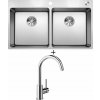 Blanco ANDANO 400/400-IF/A nerez hodvábny lesk s excentrom PushControl 525249 + Blanco MIDA chróm 517742