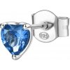 Brosway Strieborná single náušnice Srdiečko Fancy Freedom Blue FFB88