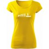 T-ričko Rybolov Evolúcia dámske tričko Farba trička: Žltá, Farba potlače: Biela, Veľkosť: M