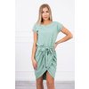 Kesi Tied dress with an envelope-like dark mint kaki