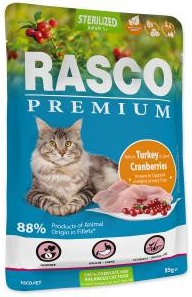 Rasco Premium Cat Pouch Sterilized Turkey Cranberries 85 g