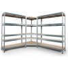 Majster Regál CORNER PACK - zložený z 1x 180x120x45 cm, 1x 180x150x45 cm a rohovým regálom 180x90x45x64,5 cm, 5 políc, 250 kg, zinok