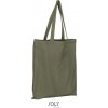 SOL´S AWAKE / Taška z recyklovanej bavlny - khaki 42x38 cm