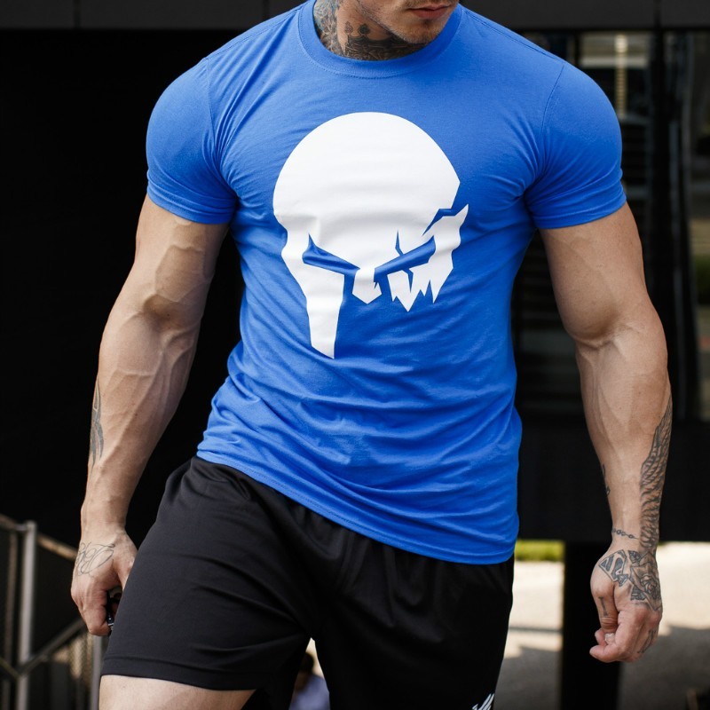 Ultrasoft tričko Iron Aesthetics Skull modré modrá