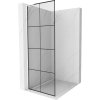 Mexen Kioto L, sprchová zástena Walk-In 70 x 200 cm, 8mm číre sklo čierny vzor, biely profil, 800-070-103-20-77