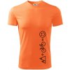 Hory bicykel úsmev - Pánske tričko Fantasy športové - L ( Neon mandarine )