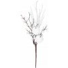 Vetvička MagicHome Vianoce, s bobuľkami a jabĺčkami, biela, 32 cm