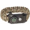 Paracord náramok s kompasom a svetlom woodland (taktický náramok na prežitie)