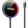 ESSAGER ES-WC17 bezdrôtová MagSafe nabíjačka s podsvietením pre iPhone / AirPods - 15W - čierna - možnosť vrátiť tovar ZADARMO do 30tich dní