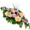 Smútočný aranžmán betonka exclusive umelé pivonie peonie, dahlie, margarétky a doplnky 70cm x 35cm x 25cm