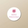 Nažehľovacie menovky na oblečenie (Kopírovat) - 2ks, Kruh 2,3 × 2,3 cm, Ružový kvet, Biela