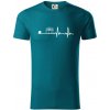 Kolky EKG - Tričko z organickej bavlny - XL ( Petrolejová )