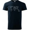 Geometria - svet - Klasické pánske tričko vyššej gramáže - XS ( Tmavomodrá (takmer čierna) )
